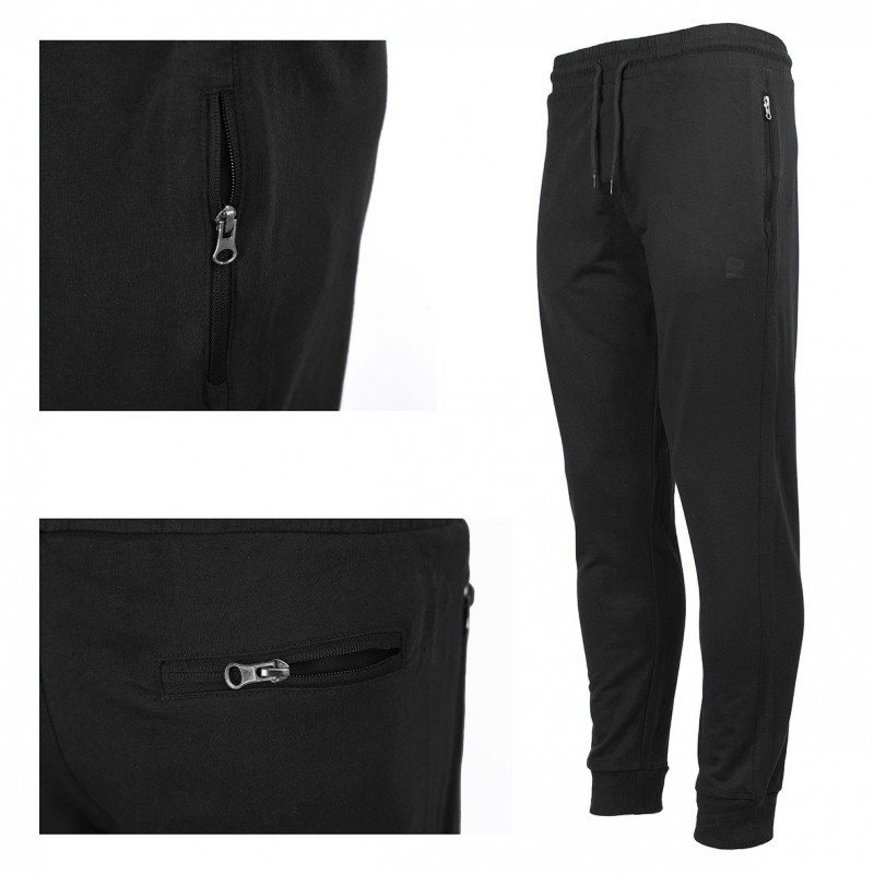 Czarne spodnie dresowe Pako Jeans Enzo CZ ze ściągaczem