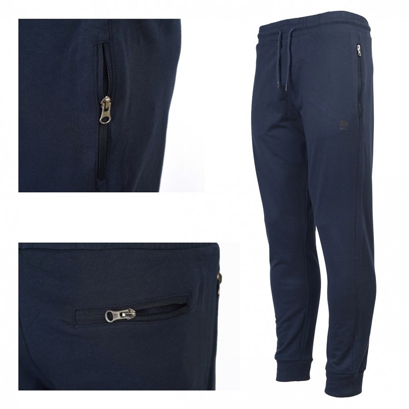 Granatowe spodnie dresowe Pako Jeans Enzo GR ze ściągaczem