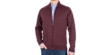 Bordowy sweter rozpinany Expoman cienki z niską stójką r. M L XL 2XL