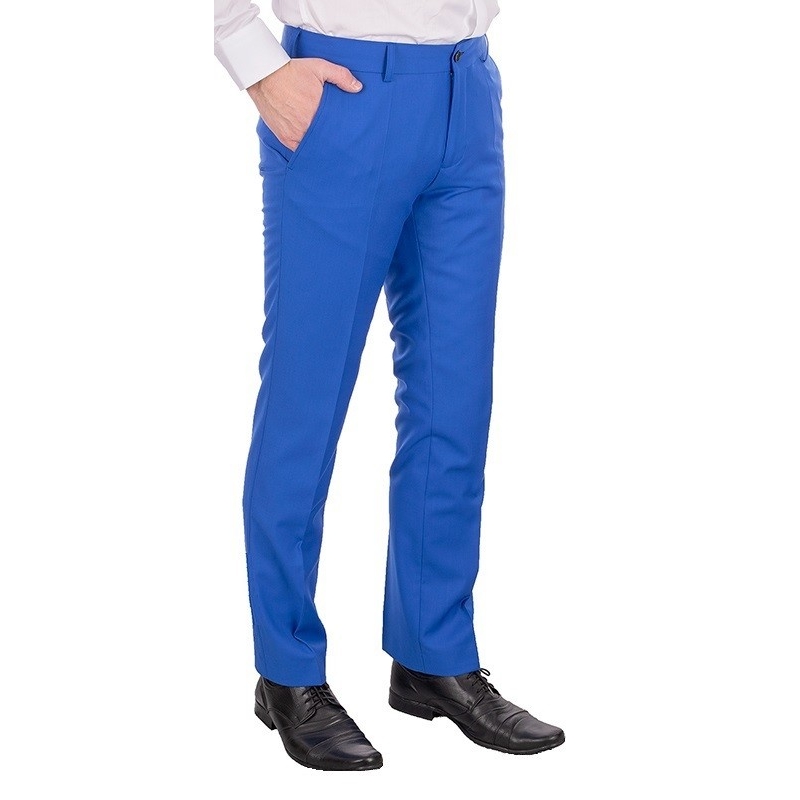 Wełniane niebieskie spodnie Willsoor wizytowe w kant - zwężane