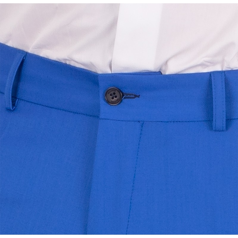 Wełniane niebieskie spodnie Willsoor wizytowe w kant - zwężane