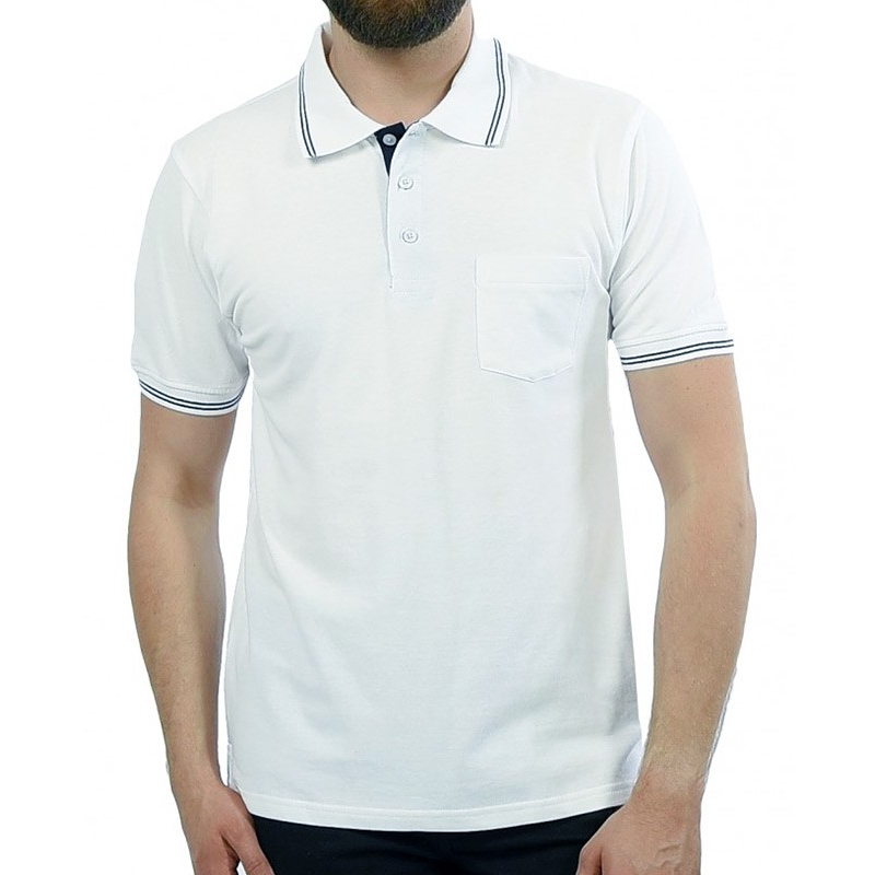 Biała koszulka Pako Jeans TM Polo City BI krótki rękaw
