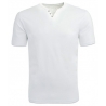 Biały t-shirt w serek z krótkim rękawem Pako Jeans z guziczkami