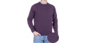 Śliwkowo-fioletowy sweter Pako Jeans Mono Śl - dekolt okrągły