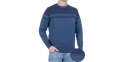 Sweter granatowy Pako Jeans Solid GR - zdobiony górą- regular
