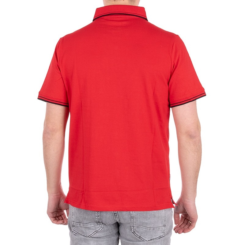 Gładka czerwona koszulka polo Pako Jeans T3M Polo Lounge CR