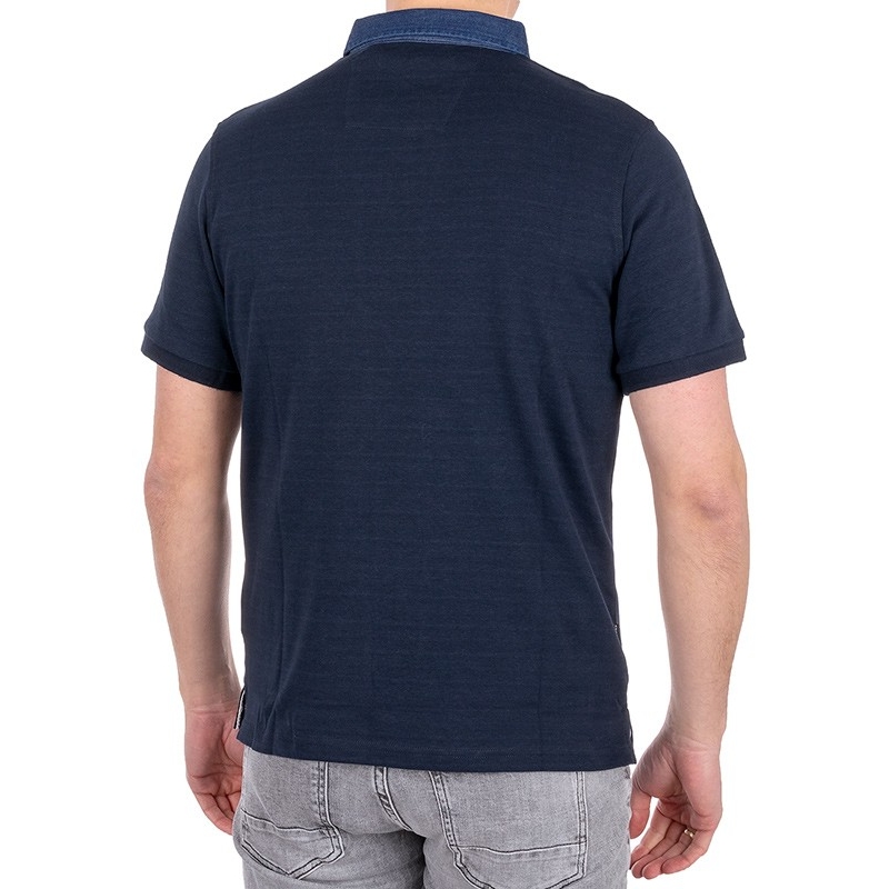 Granatowa gładka koszulka polo Pako Jeans T3M Polo Baltic GR