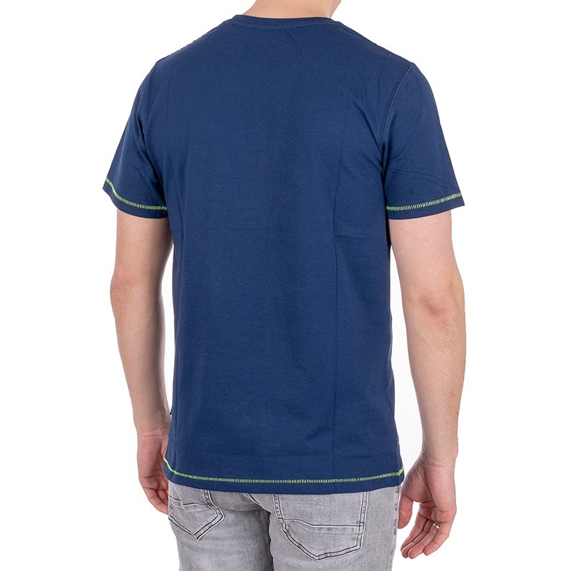 Granatowy t-shirt Pako Jeans T3M 5 Marker GR z kolorowym nadrukiem