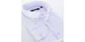 Błękitna koszula Comen ze wzorem w drobne kreski z długim rękawem slim