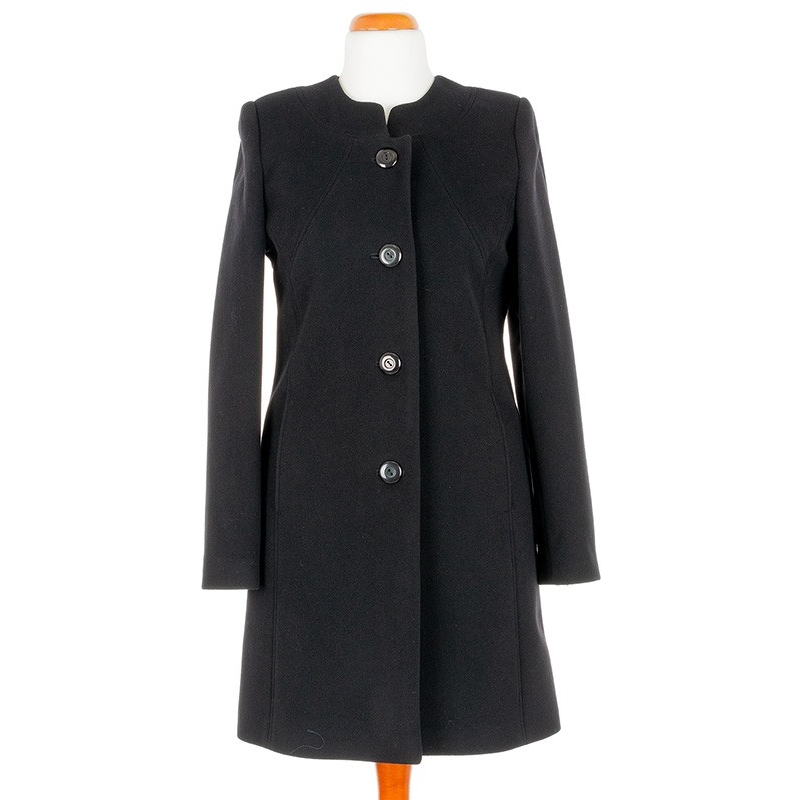 płaszcz damski wełniany Caro 068 czarny rozmiary 38 do 50
