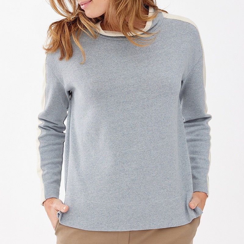 sweter Feria FM35-5-10 beżowo jasno niebieski rozmiary 38 do 44