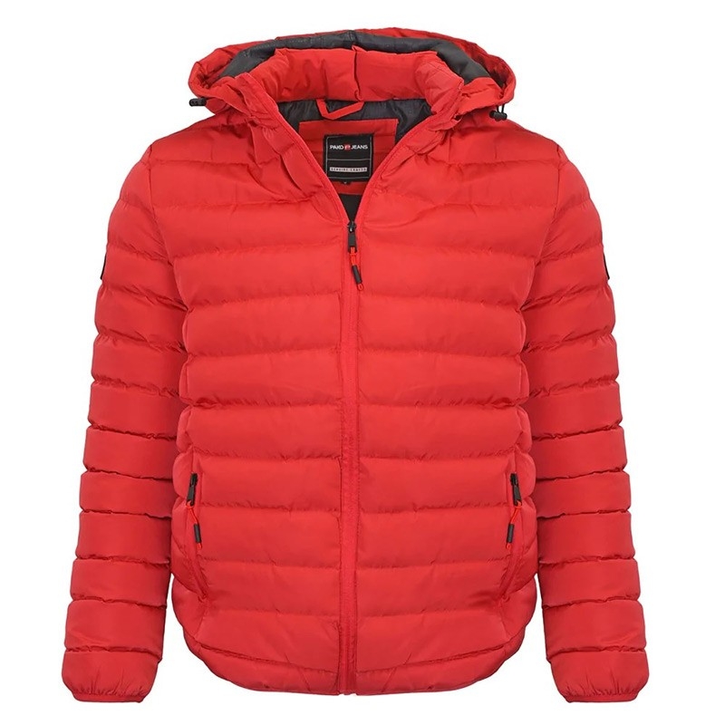 Czerwona kurtka jesienno-zimowa Pako Jeans model Algor CR - pikowana