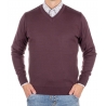 Sweter wełniany Trikko w szpic kolor murdum śliwkowy M L XL 2XL 3XL