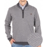 Popielata bluza/sweter męski Lidos model BKZ 1/23/1 z krótkim zamkiem