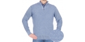 Błękitny sweter z krótkim zamkiem Pako Jeans ZIPP BŁ wełniany M-3XL