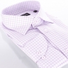 Jasnofioletowa koszula Comen w kratkę z długim rękawem - fason slim
