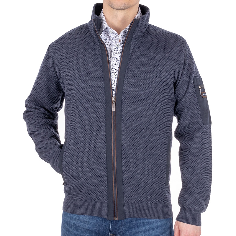 Sweter/bluza Folstop model 2407 kolor 530 navy z kieszenią na rękawie