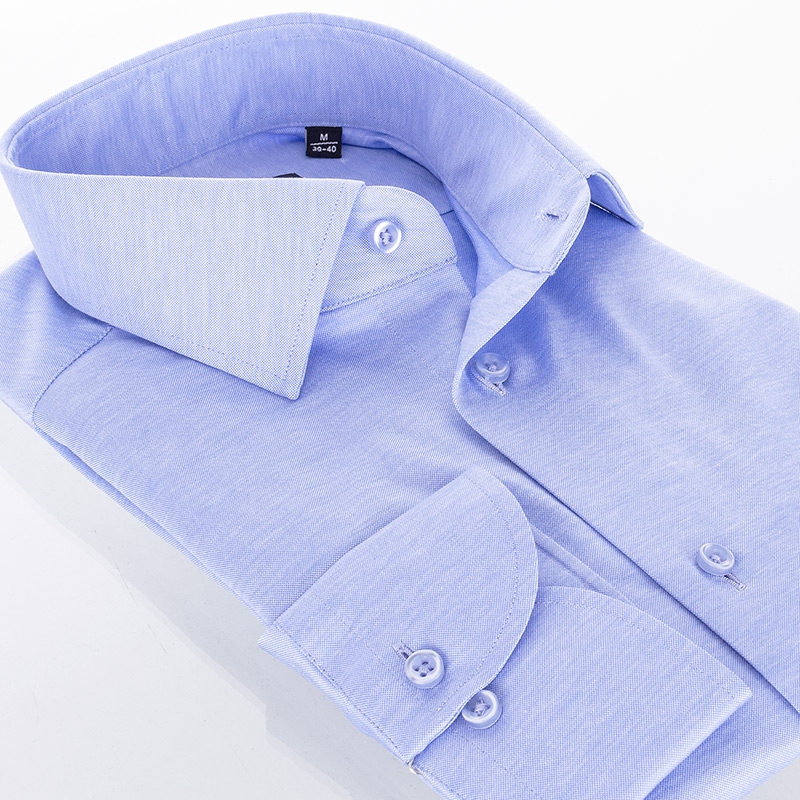 Błękitna koszula Comen z dzianiny Pure Cotton - długi rękaw M L XL 2XL