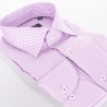 Koszula slim Comen w różową drobną kratkę - 100% bawełna Pure Cotton
